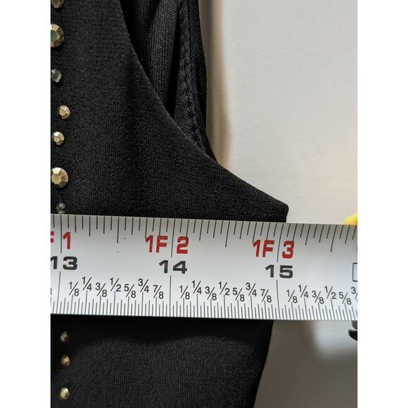 Calvin Klein Sparkling Embellished Sheath Black Dress Size 4 Stretch Cocktail - Picture 11 of 12